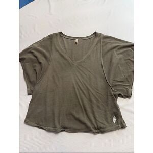 Free People Movement Luna Dark Olive Green Top Size Small